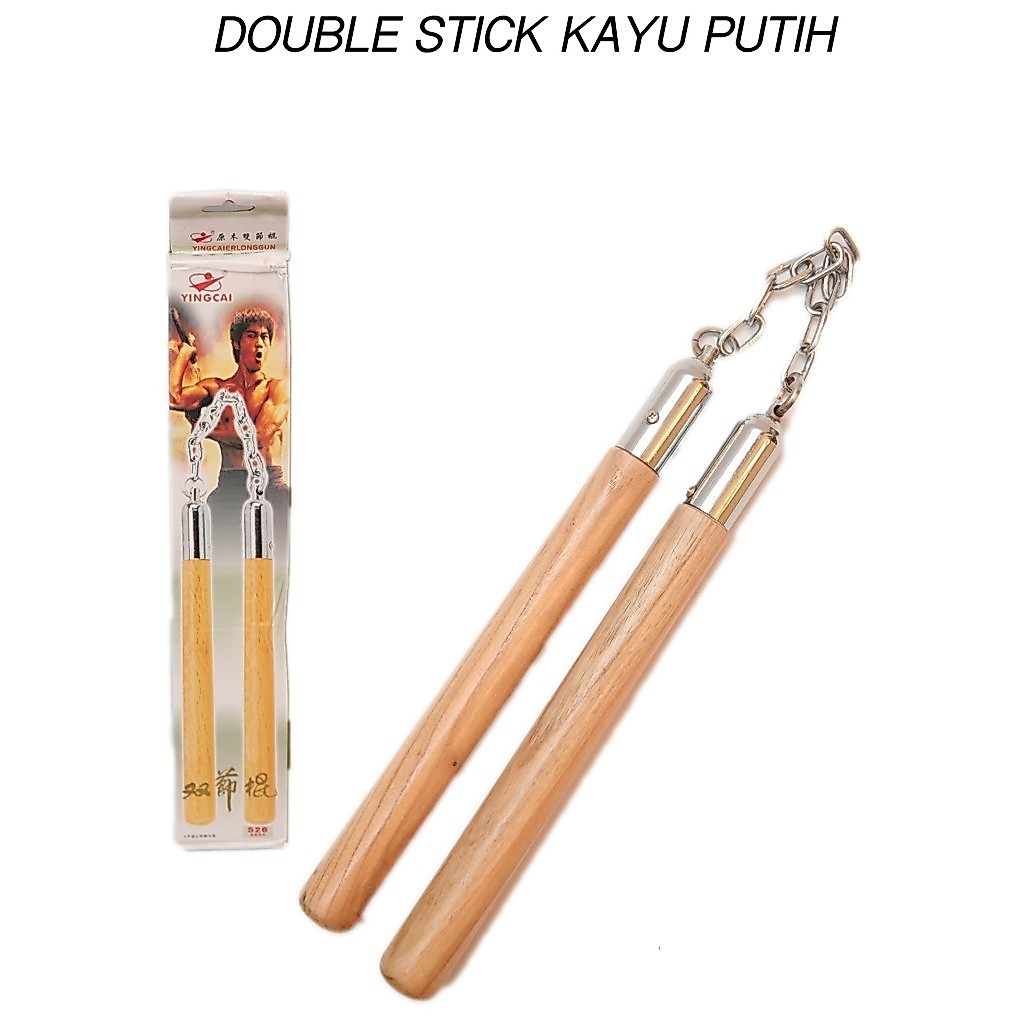 double stik / nunchaku/ ruyung model kayu putih dobel stik kayu Nunchaku kayu