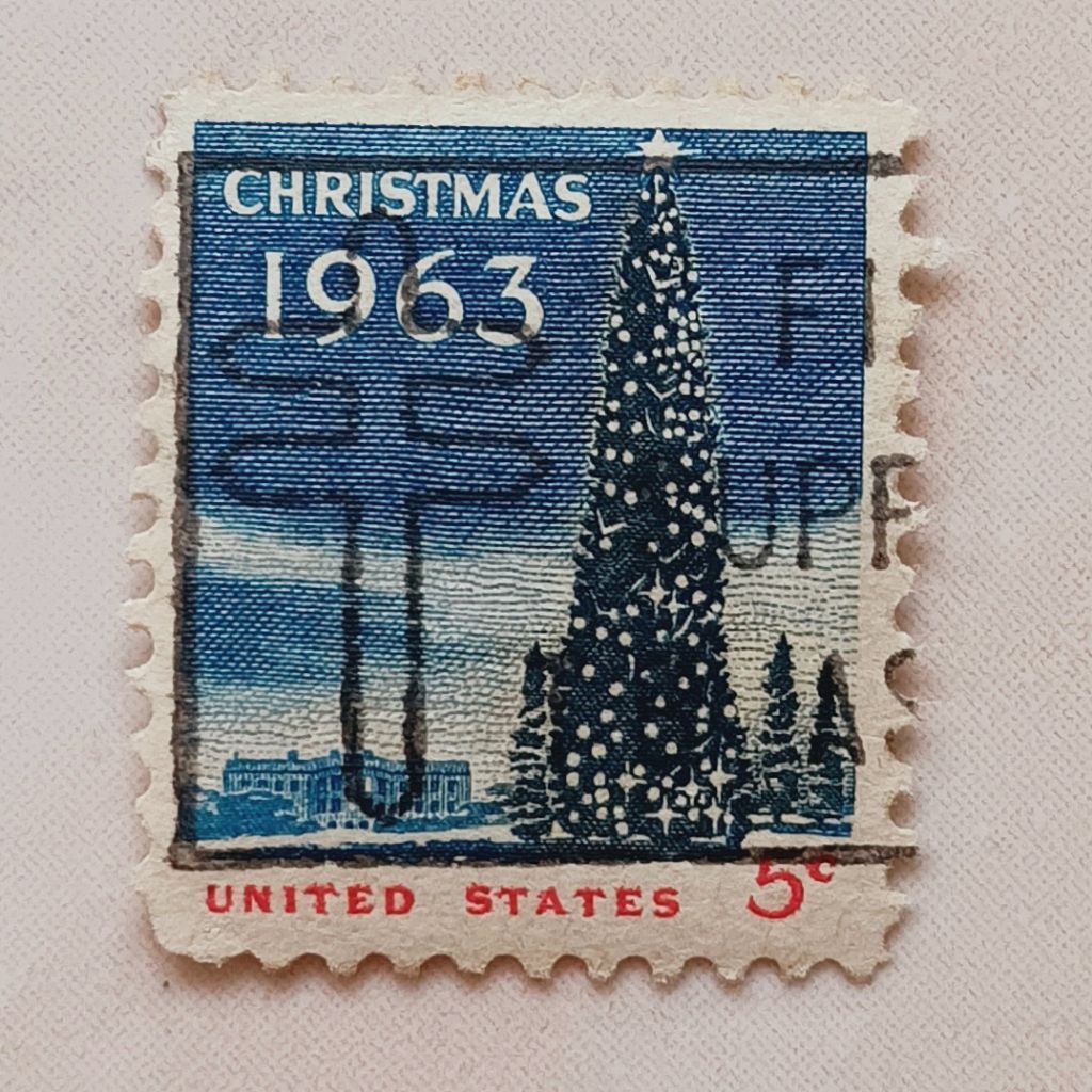 (AD) Perangko Amerika Serikat 1963 Christmas 1963 - National Christmas Tree and White House 5 cent U