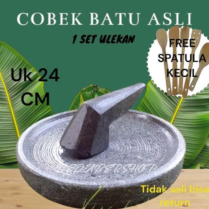 Cobek Batu Asli Tahan Gores Cocok Untuk Giling Bumbu Dapur Hasil Nikmat Dan Halus Penggilingan cabe 