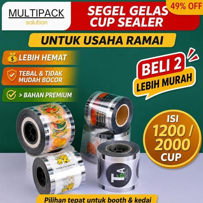 Cupsealer Isi 1200 & 2000 Pcs Tutup Segel Plastik / Cup Sealer Lid / Plastik Penutup Gelas Kopi Teh 