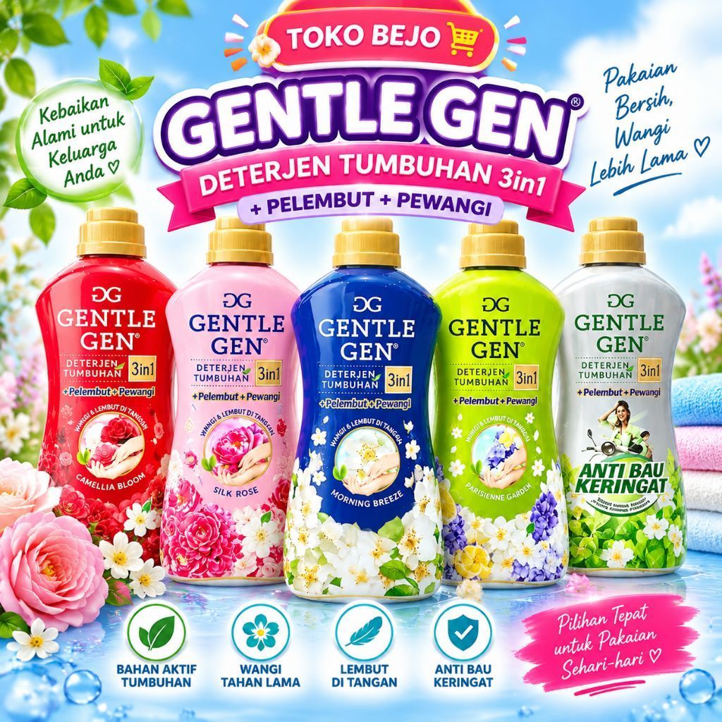 Gentle Gen Deterjen Cair 700ml || deterjen tumbuhan gentle gen botol