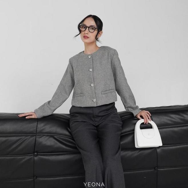 Yeona Clove Blazer Semi Tweed Blazer