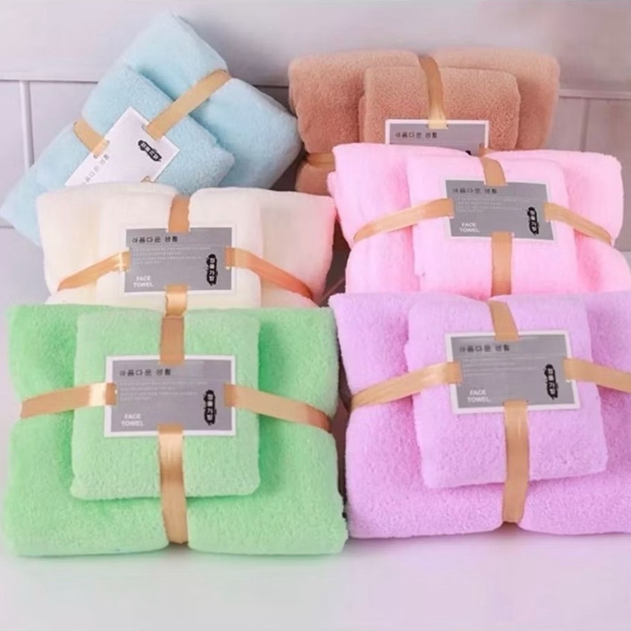* PROMO * Set Handuk Mandi dan Wajah - Handuk - Handuk 2 in 1 - Handuk Set 2 in 1