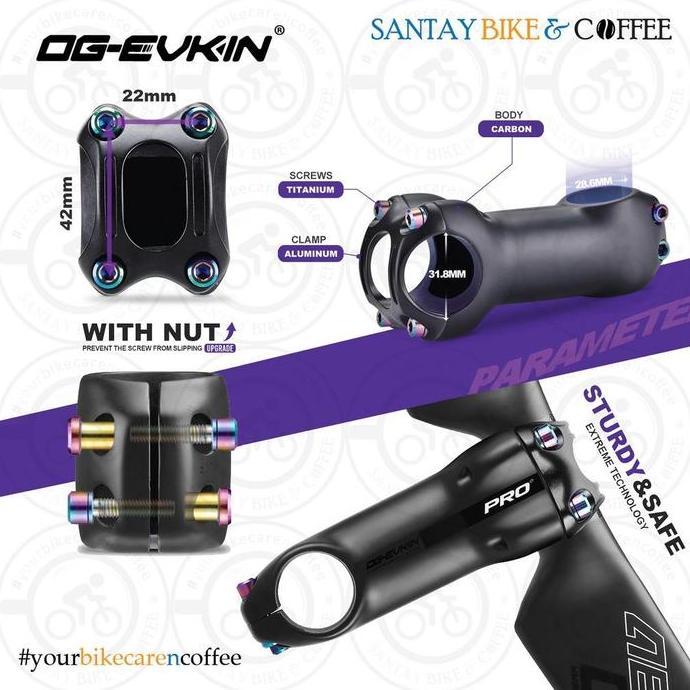 Promo OG EVKIN BS004 Pro+ Stem Carbon T1000 10 Derajat Carbon Stem Road Bike Mtb Diskon