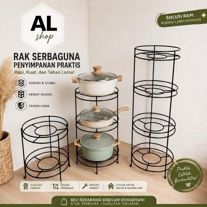 Rak panci dan wajan/rak serbaguna bahan besi