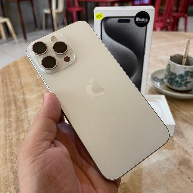 IPhone 15 ProMax 256GB, iBox (TitaniumSilver) || OriginalLengkapMulus CantikX