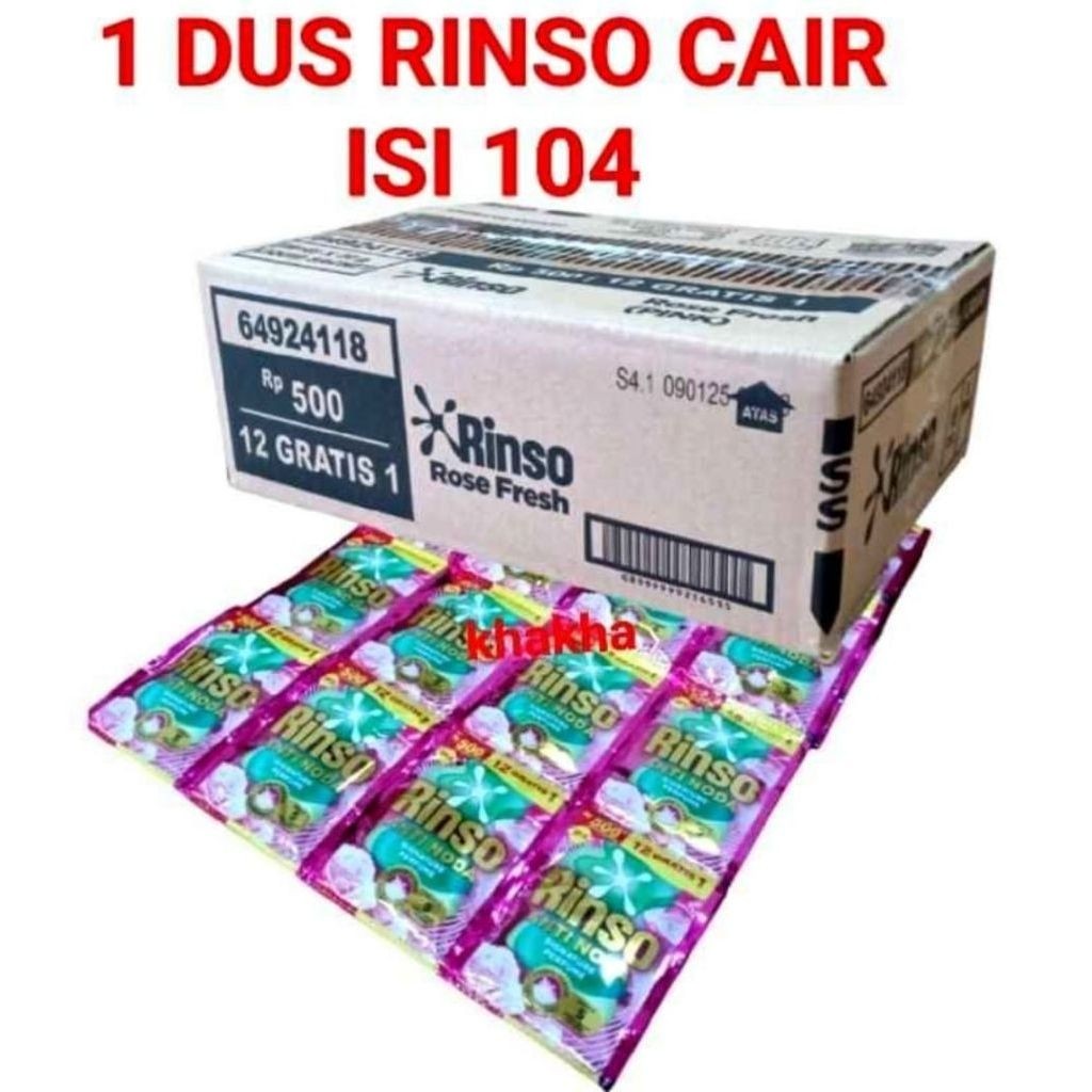 Rinso Cair Anti Noda 20g Sachet - 1 Dus 104 Sachet