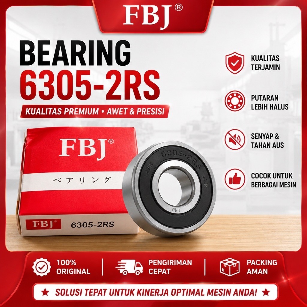Bearing  FBJ 6305-2RS – Ball Bearing / Laker 6305 2RS Original