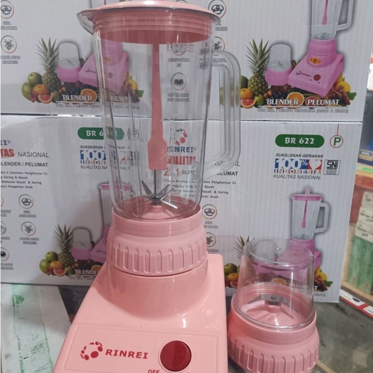 BLENDER RINREI 2 TABUNG PLASTIK BR622P/BR622N