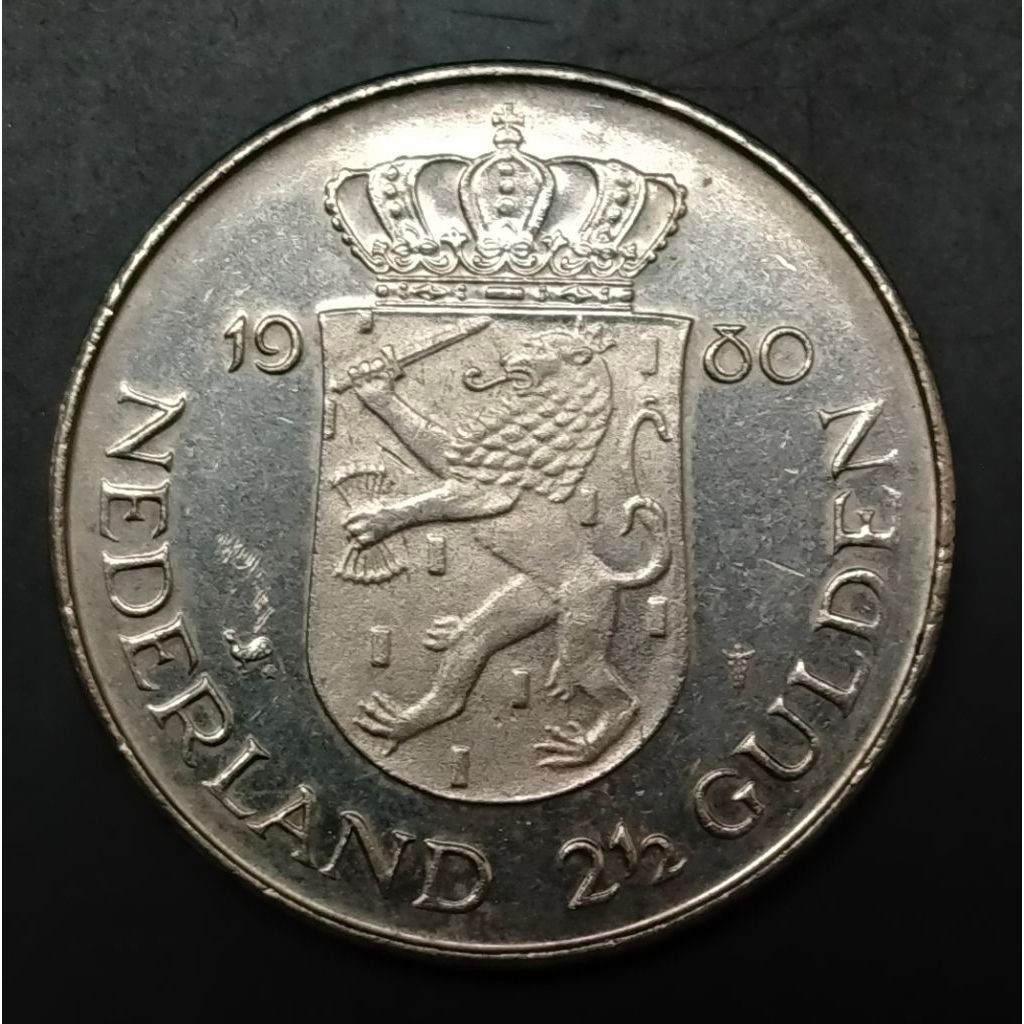 Koleksi Koin Asing Belanda / Nederland 2,5 Gulden tahun 1980 Comemmorative Beatrix