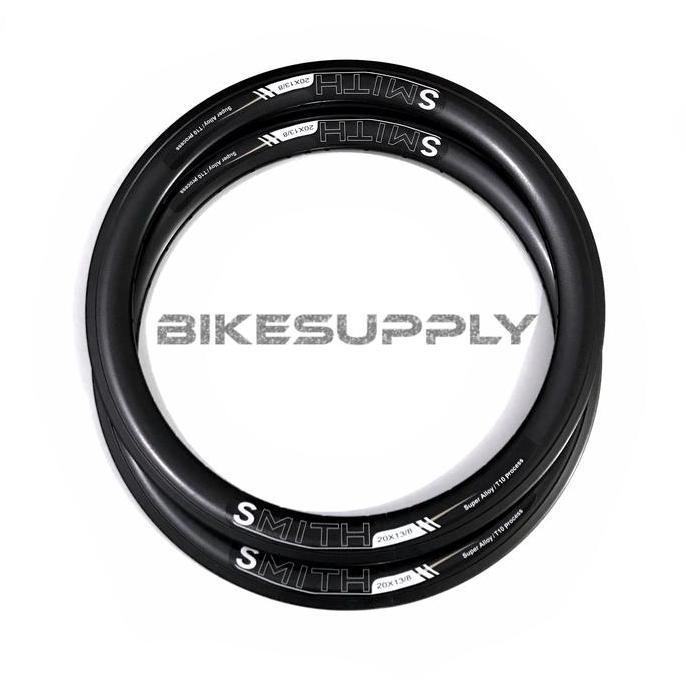 Promo Velg Sepeda Ukuran 20+ Merk Smith 32 H Hole Warna Full Hitam Black Rem Cakram Disc / U Brake C