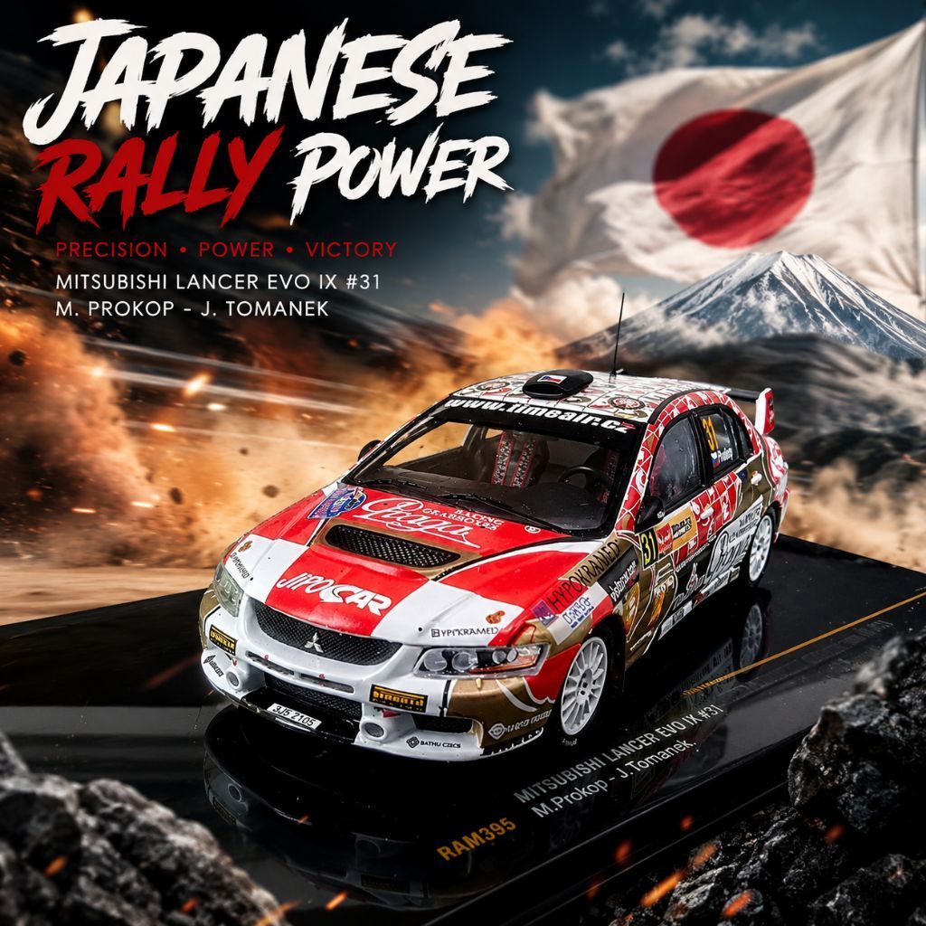 IXO RAM395 1:43 Mitsubishi Lancer Evo IX #31 Prokop Tomanek Rally Australia 2009 P-WRC Diecast Kolek