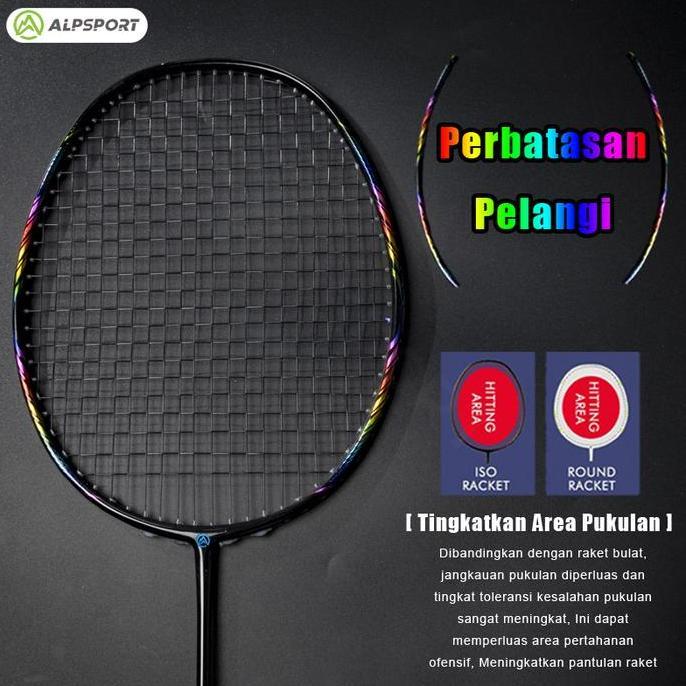 ALP BBQ2.0 8U Raket Original T800 bulutangkis karbon peredam kejut Cincin jatuh lambat Poros raket b