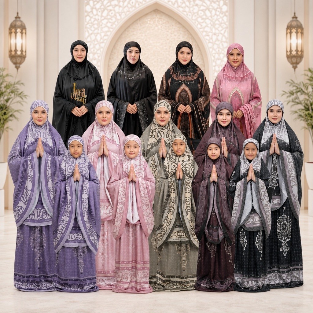 Aurakay mukena silk premium madinah fatimah jeddah safar ori by aurakay