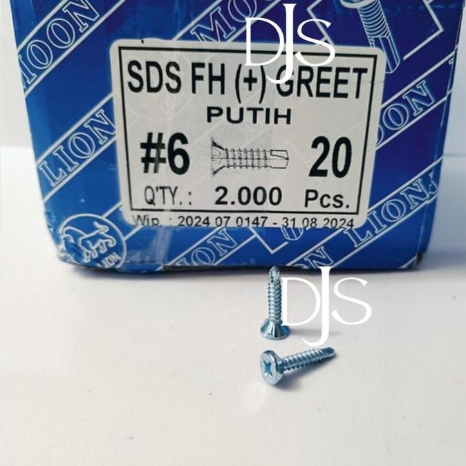 #6X20 SDS FH (+) GREET SEKRUP SDS FH (+) GRC 6X20 MOON LION SELF DRILLING SCREW 2CM