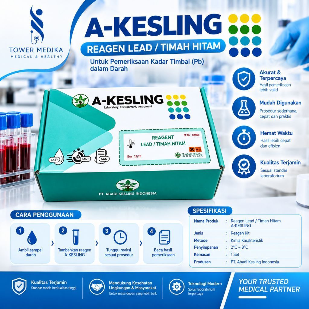 Reagen Lead / Timbal Hitam A-KESLING – Reagent Kit Pemeriksaan Kadar Timbal (Pb) dalam Darah