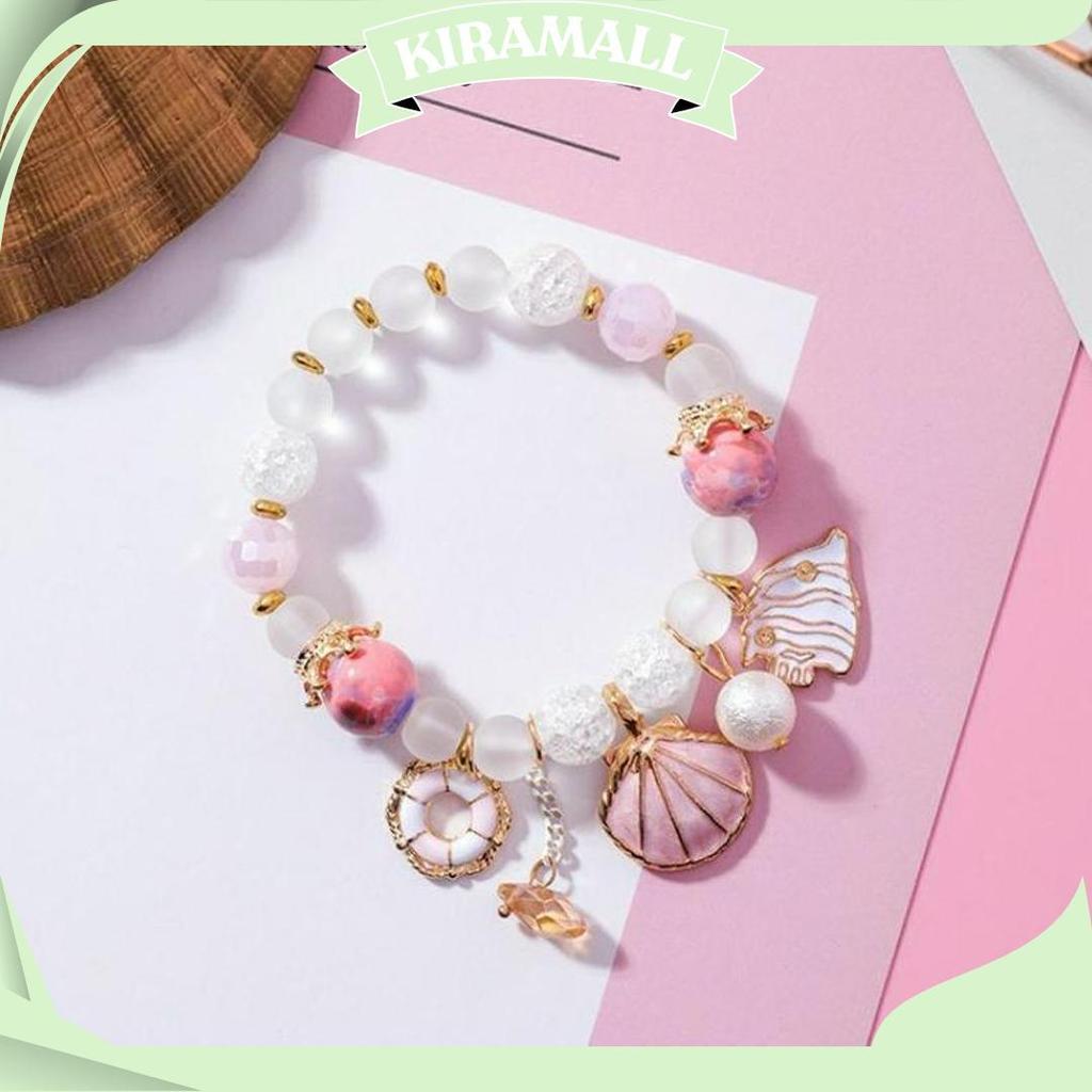 Gelang Kristal Gaya Korea Motif KERANG/Gelang wanita Free Box AS Sale