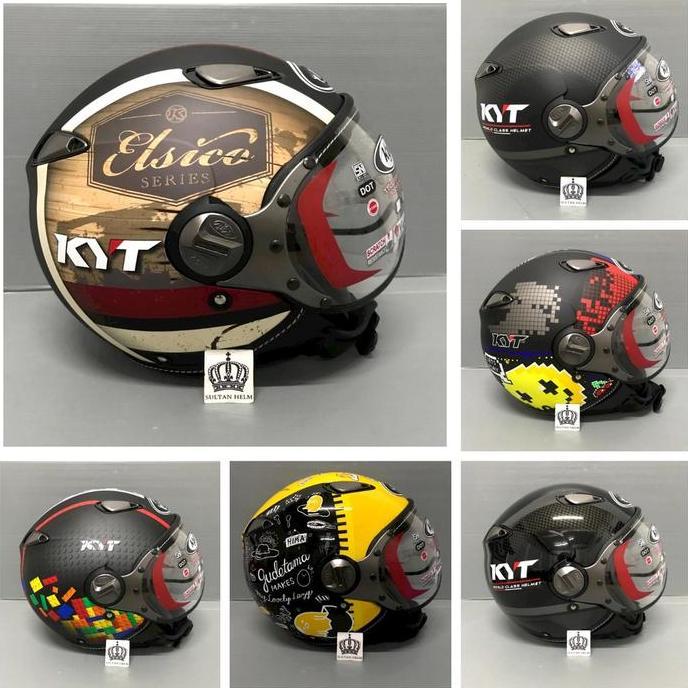 HELM KYT ELSICO MOTIF BOGO RETRO HELM KYT HALF FACE