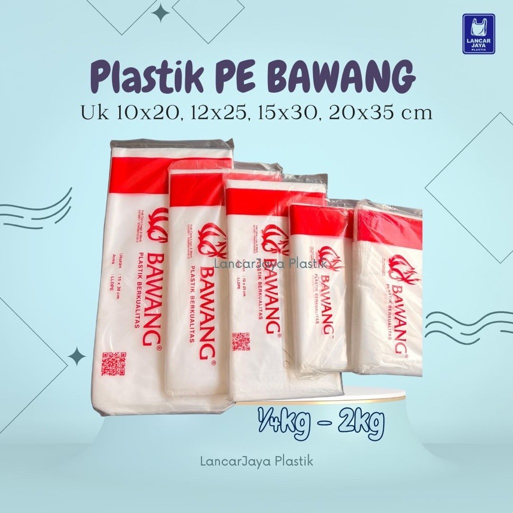 Kantong Plastik PE Cap Bawang Kualitas Tebal - Kantong Plastik Bening 1/4kg 1/2kg 1kg 2kg | Plastik 