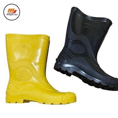 [Gioh] Sepatu Boot Hitam Kuning  Hijau Ap-003 Merk Picco  Pvc Sepatu Proyek/Karet Safety