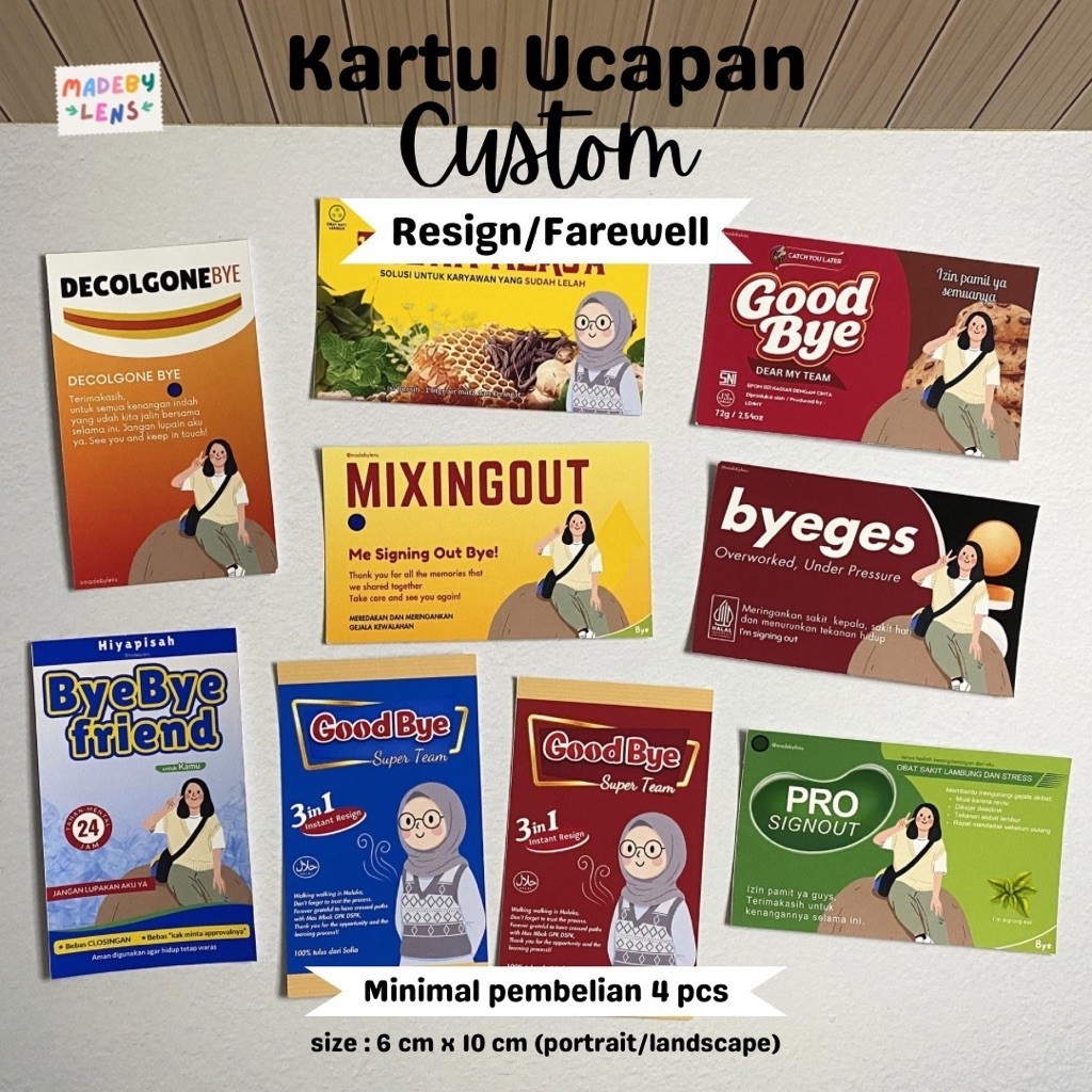 KARTU UCAPAN RESIGN/FAREWELL CUSTOM | RESIGN/FAREWELL GIFT CARD