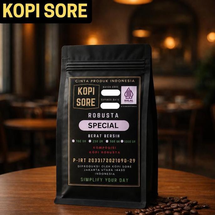 KOPI SORE Kopi Bubuk ROBUSTA SPECIAL 1Kg Aroma Harum, Rasa Pahit, Kopi Hitam, Kopi Tubruk, Kopi Susu