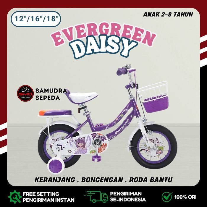 Sepeda Anak Mini Keranjang 12 16 18 inch Merk Evergreen Daisy Paste // Evergreen Penguin // Evergree