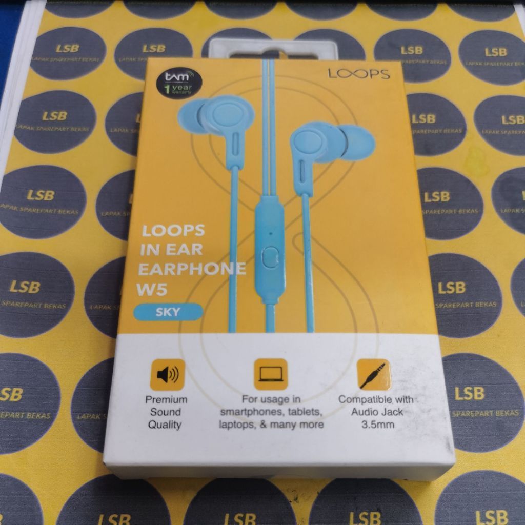 HEADSEAT EARPHONE LOOPS W5 SKY AUDIO JACK LOOPS ORIGINAL