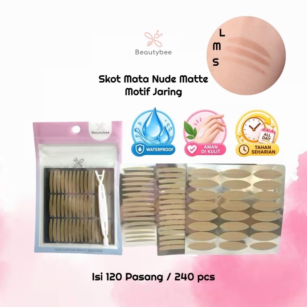 BEAUTYBEE SKOT MATA / EYELID TAPE MOTIF JARING NATURAL WATERPROOF TAHAN AIR TAHAN LAMA (A461)