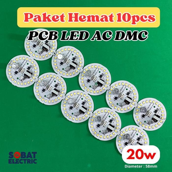 PAKET HEMAT 20 WATT PCB AC MATA LED - PCB MATA LAMPU LED AC TANPA DRIVER 20W ORIGINAL DAN TERPERCAYA