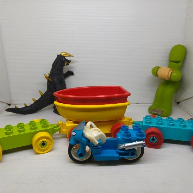 lego duplo original,part kendaran,motor,perahu,gerbong plat preloved.