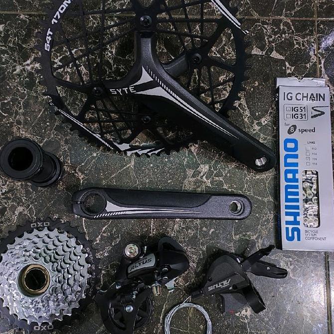 Groupset Shimano 7 8 9 Speed Altus Acera M390 M370 Ulir Drat with Crankset HT ll Single Original Sep