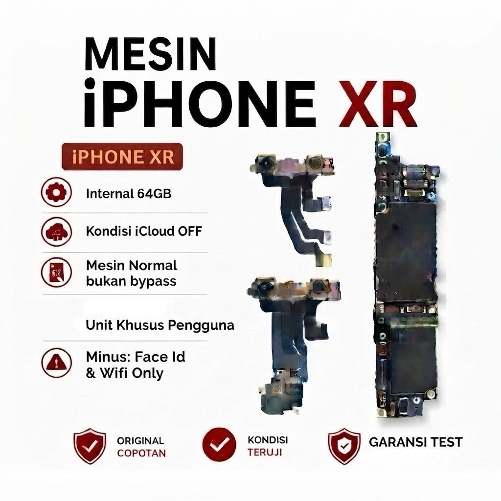 Mesin Iphone XR Normal 64GB + Kamera Depan + Flexible Speaker Atas/Sensor