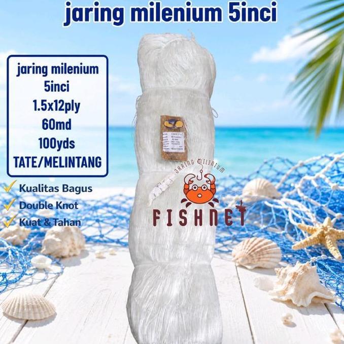 jaring milenium/jaring ply/jaring pintal / 5inci ply12 60md 100yds tate