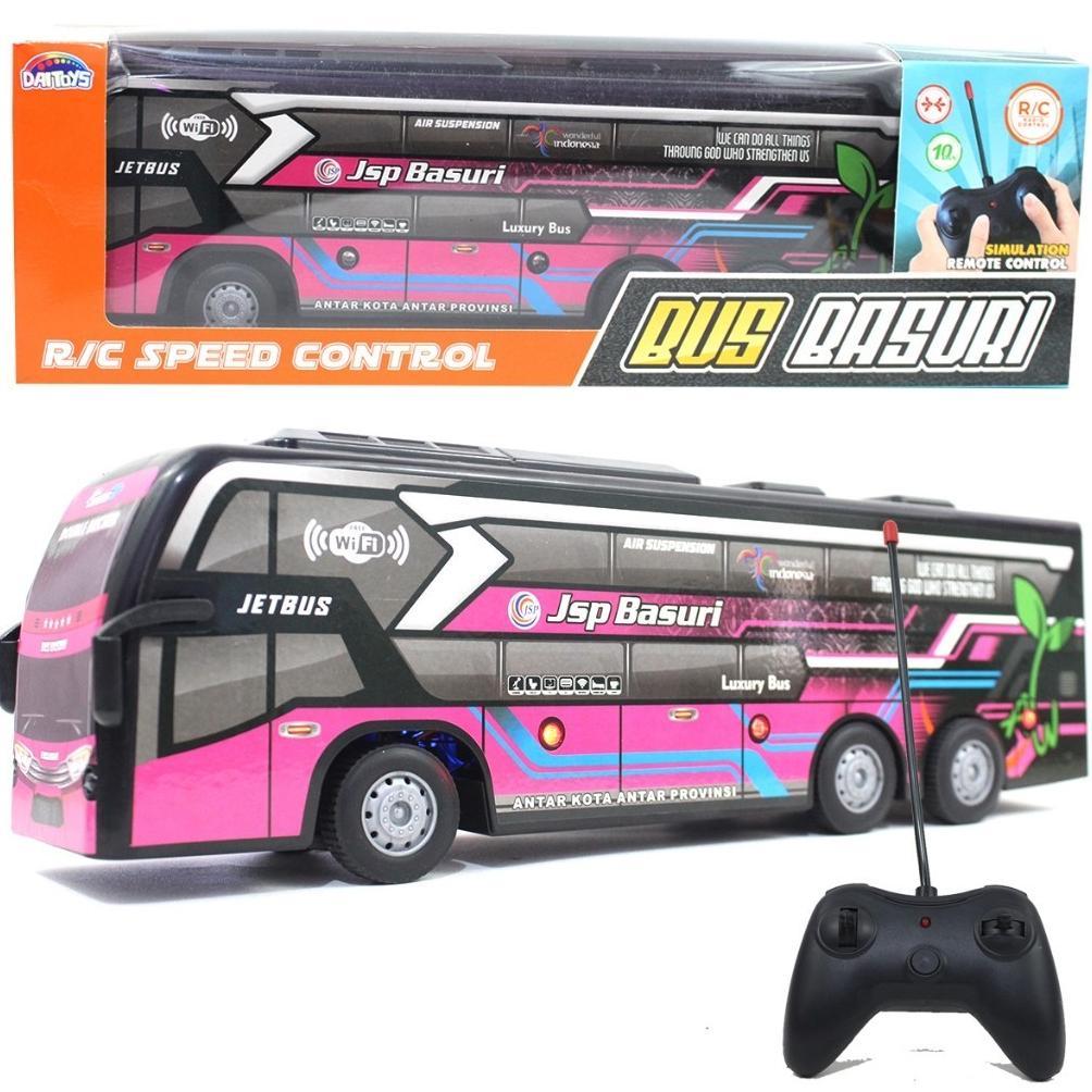 MAINAN ANAK BUS BASURI REMOTE CONTROL BATERAI CAS DM20 MAINAN RC TELOLET BESAR LAMPU BERMUSIK