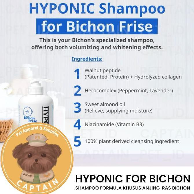 HYPONIC SHAMPOO BICHON FRISE GROOMING FORMULA UNTUK ANJING RAS BICHON DOG WHITENING VOLUMIZING