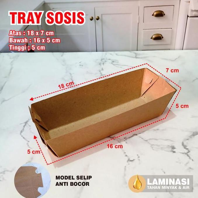 Savex- 50 Pcs Paper Tray Sosis, Paper Tray Corndog