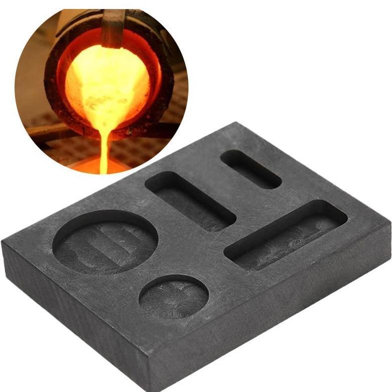 Cetakan Ingot Grafit Emas Graphite Ingot Mould untuk Koin Alat Cetakan Ingot 5-in-1 Grafit