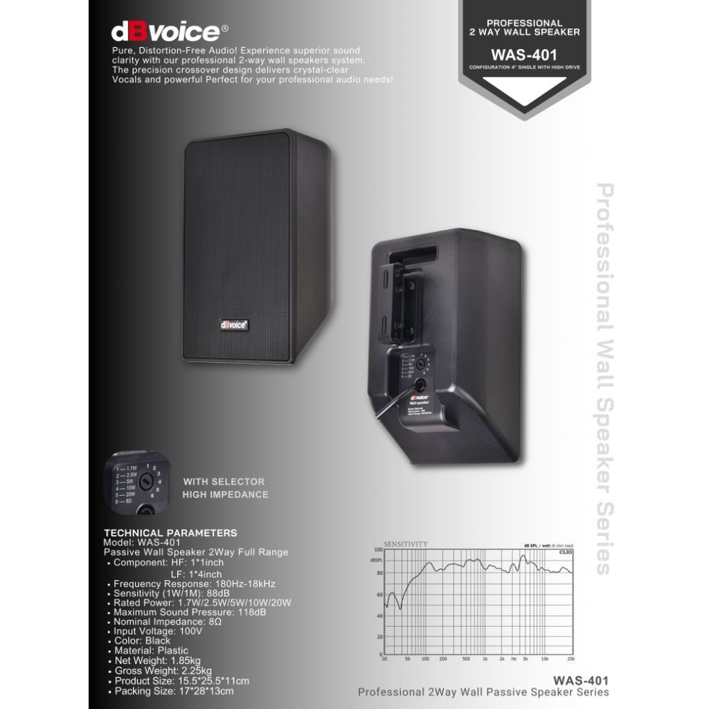 SPEAKER WALL DBVOICE WAS 401/ Speaker Wall Dbvoice Was 401/ speaker wall dbvoice was 401