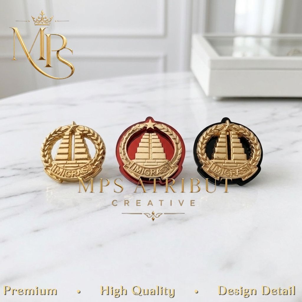 Pin Pejim Imigrasi Premium Luxury Magnet - Pin Pejabat Imigrasi Terbaru - Pin Imigrasi Kemenimipas P