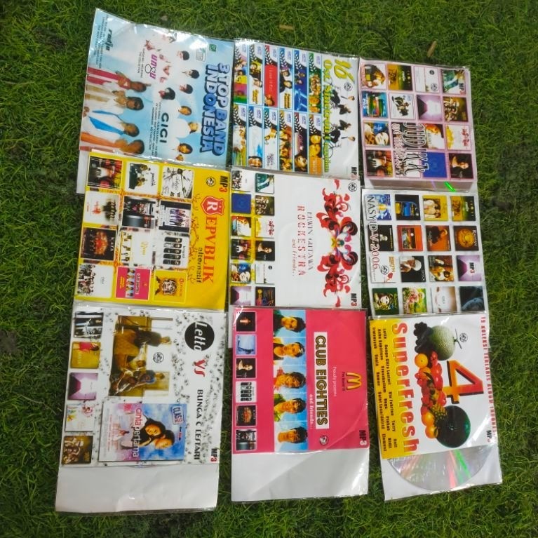 15 pcs kaset vcd mp3 costum acak lagu indonesia