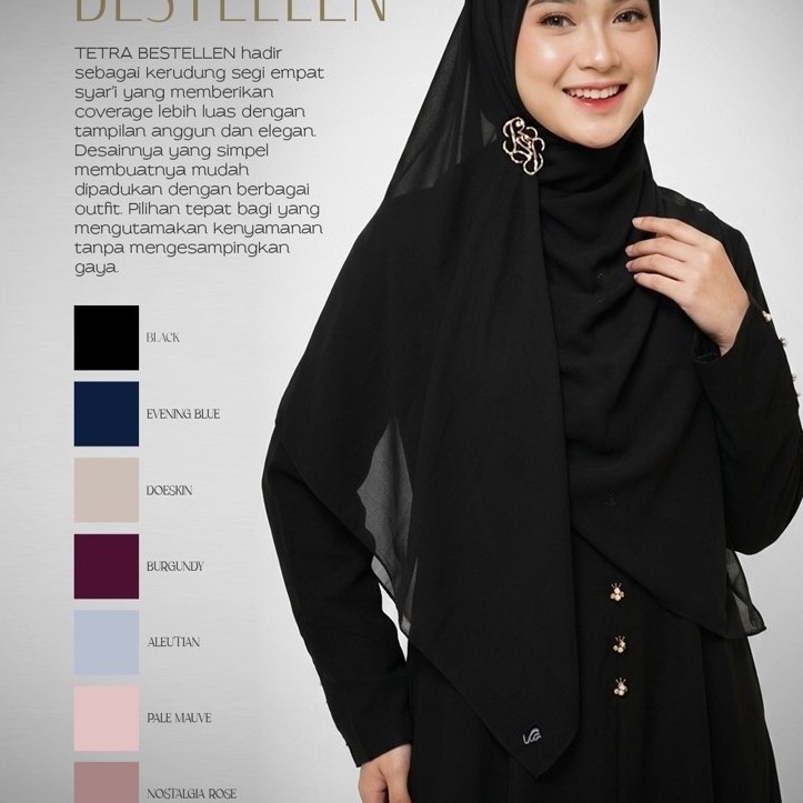 Rabbani - Tetra Bestellen / Hijab segi empat / segi empat jumbo / Rabbani ori