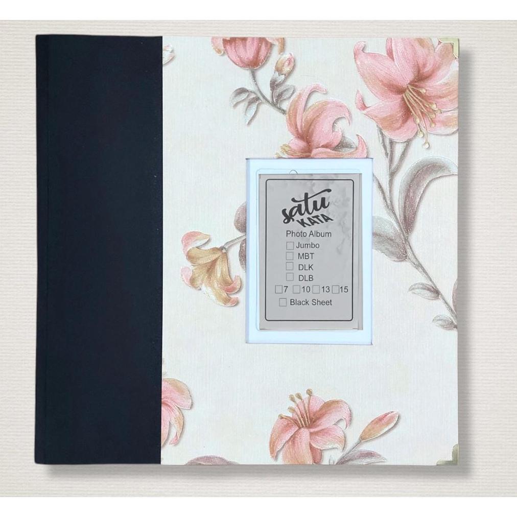 {VS} ALBUM JASMINE  JUMBO 10 SHEET HITAM, album foto magnetik motif wallpaper premium sheet HITAM