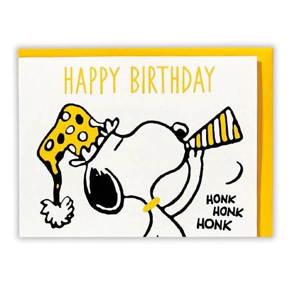 Allthebest- GREETING CARD- HALLMARK- PEANUTS- SNOOPY HORN- BIRTHDAY CELEBRATION-JP