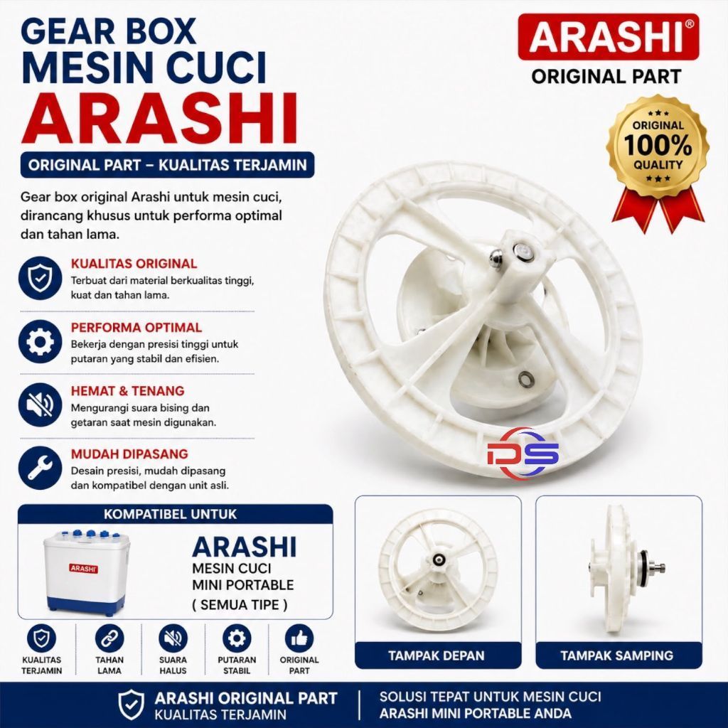 Gearbox mesin cuci ARASHI mini portable / Gearbox mesin cuci mini kapasitas 4,5kg