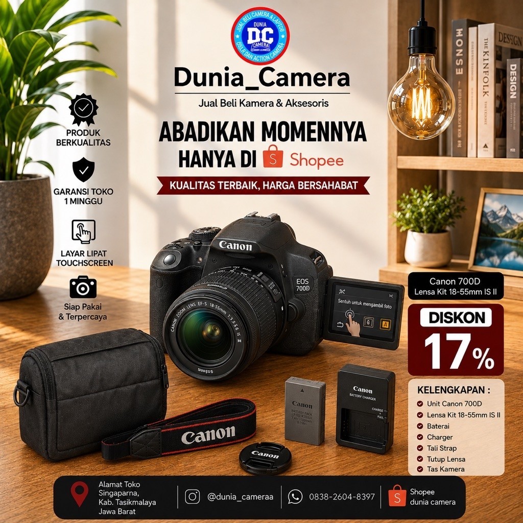 Canon 700d bekas mulus no vignet