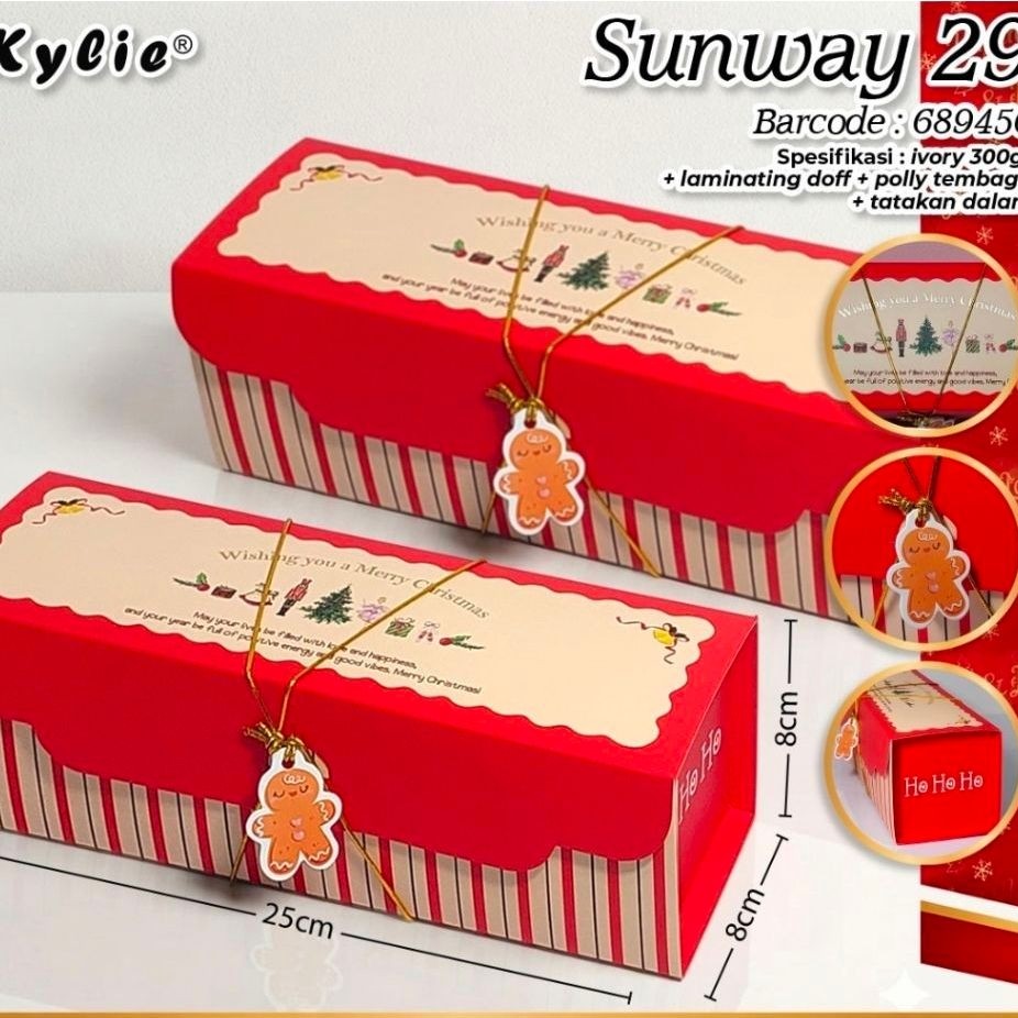 Christmas Box Sunny Box Natal Cake Roll Box Natal Bolu Gulung Box Natal Lapis Legit Box Natal Browni