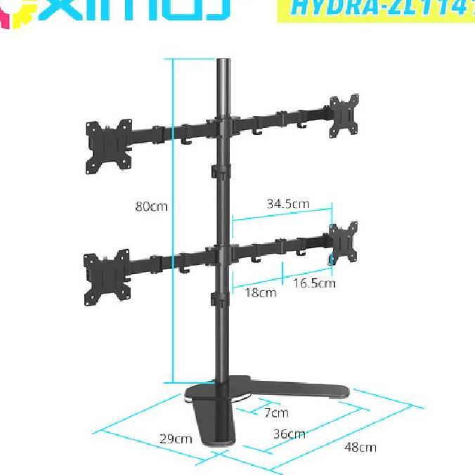 BEBAS ONGKIR - BRACKET MONITOR 13-27 in STANDING MEJA 4 ARM LENGAN ZL 1141 LED LCD TV