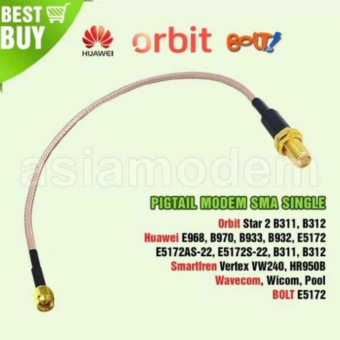 Arumkiki_varian - Pigtail Antena Orbit Star 2 dan Star 3 Single or Dual Pigtail to SMA Male