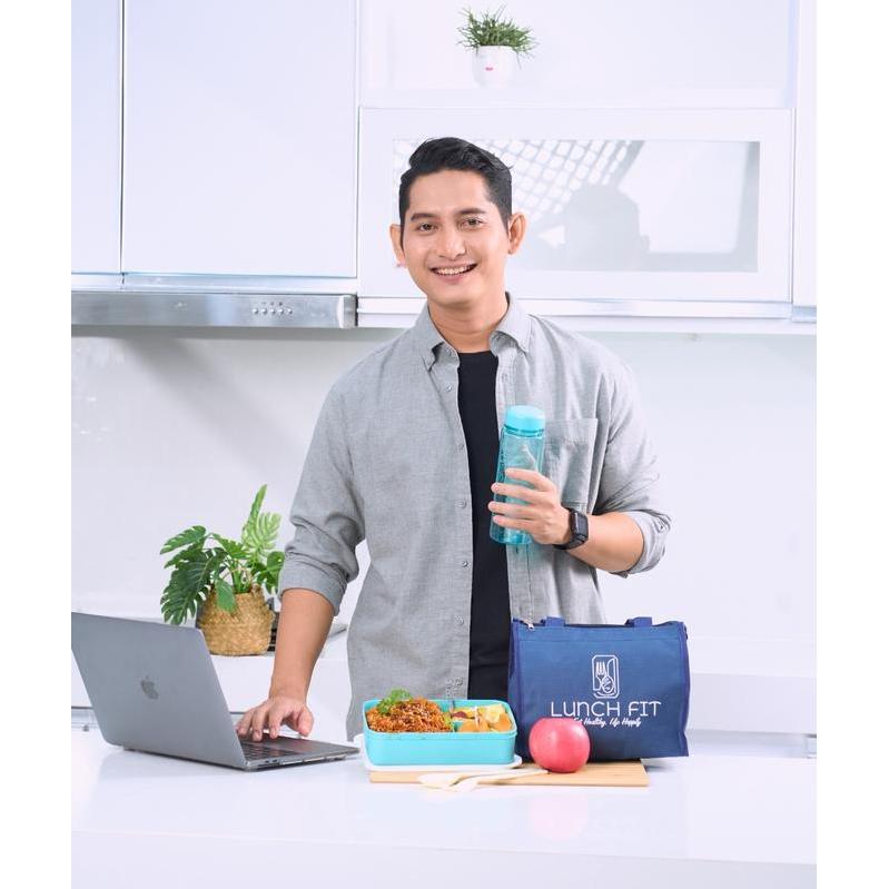 Dingdong- Cpm Asuka Lunch Box Set Plus Bag Biru Garpu